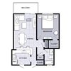 sandbar one bedroom one bathroom floor plan